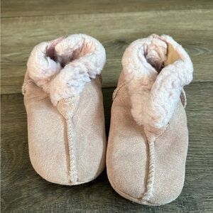UGG Baby Pink Shearling Booties Slippers Soft Sole